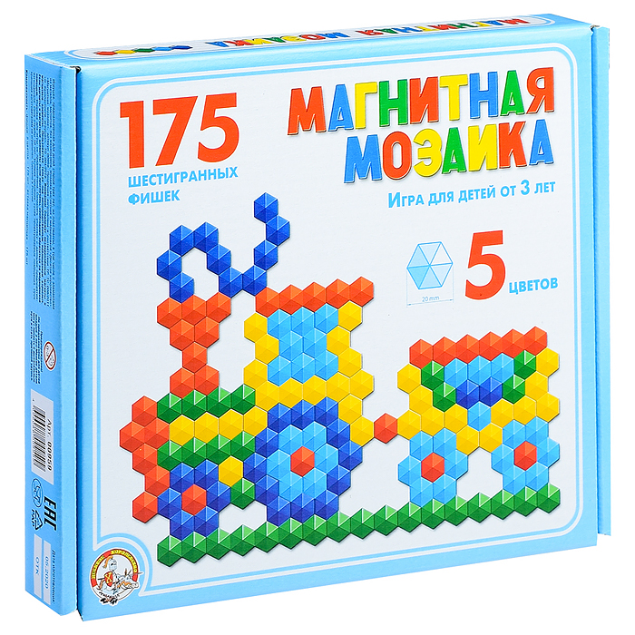 Мозаика магнитная 175 фишек
