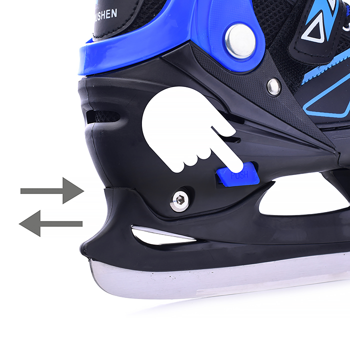 Коньки детские 00-1376, размер L, синий