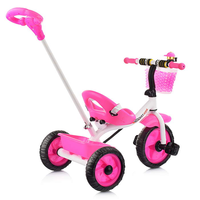 Фото к товару Велосипед XEL-568T-1, 3-х колесный, бело-розовый Велосипед XEL-568T-1, 3-х колесный, бело-розовый