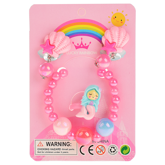 Набор украшений R3-17 "Русалочка" (браслет, кольцо и клипсы) в пакете