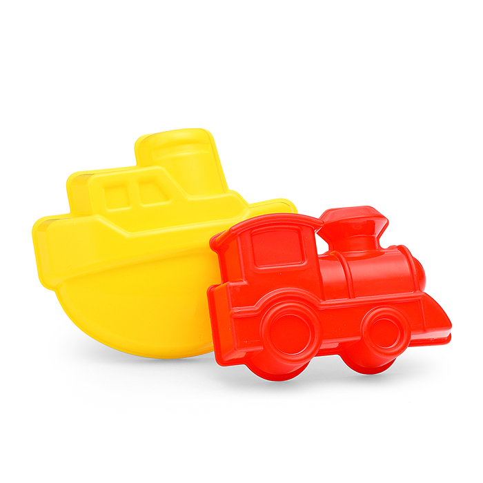 Набор песочный №13 (ведро+лопатка+грабли+2 формочки транспорт)