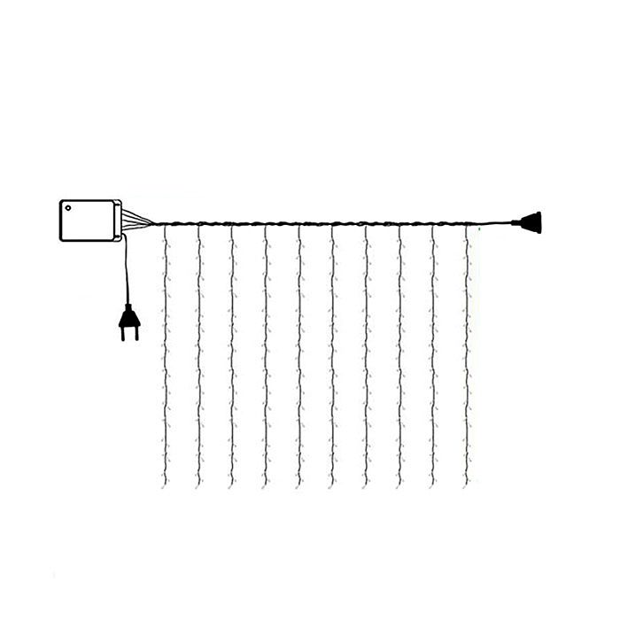 Электрогирлянда-занавес 3*2м, 320 ламп, теплый