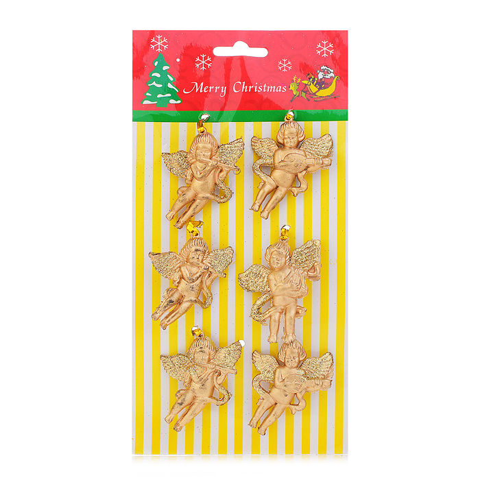 Набор новогодних украшений "Ангелочки" S0990 в пакете