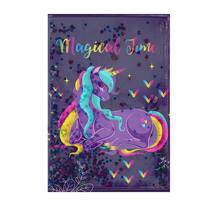 Блокнот "Magical Time", формат А6, 11х15 см, 56 листов в клетку на скрепке, обложка с гелевым 