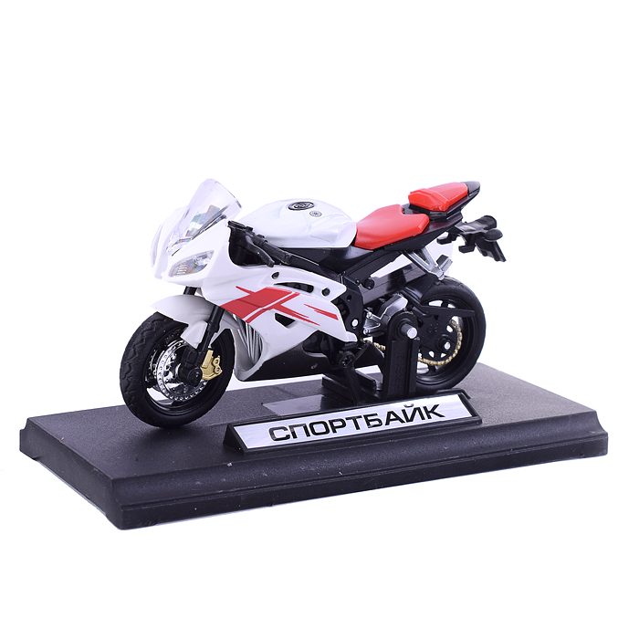 Модель металл Спортбайк 11см, (руль поворач, подвеска, подножка) в коробке