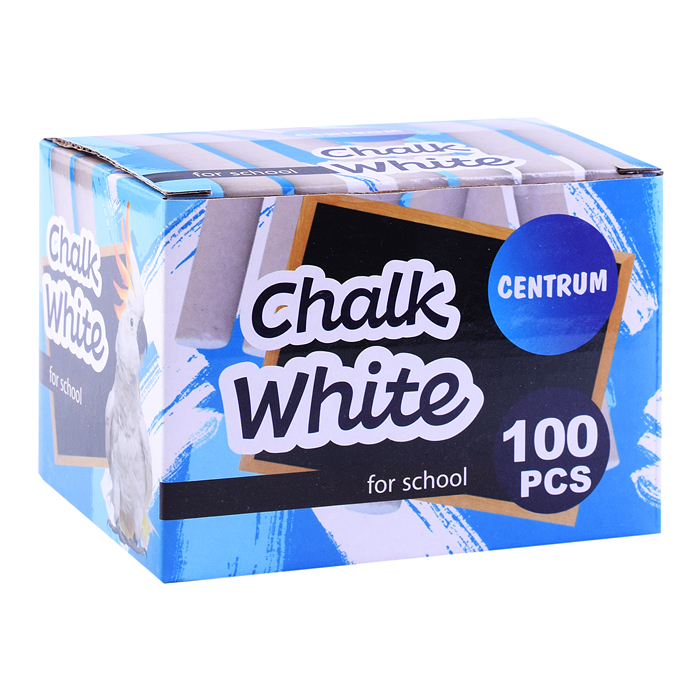 Мелки школьные белые круглые в картонной упаковке 100 шт.