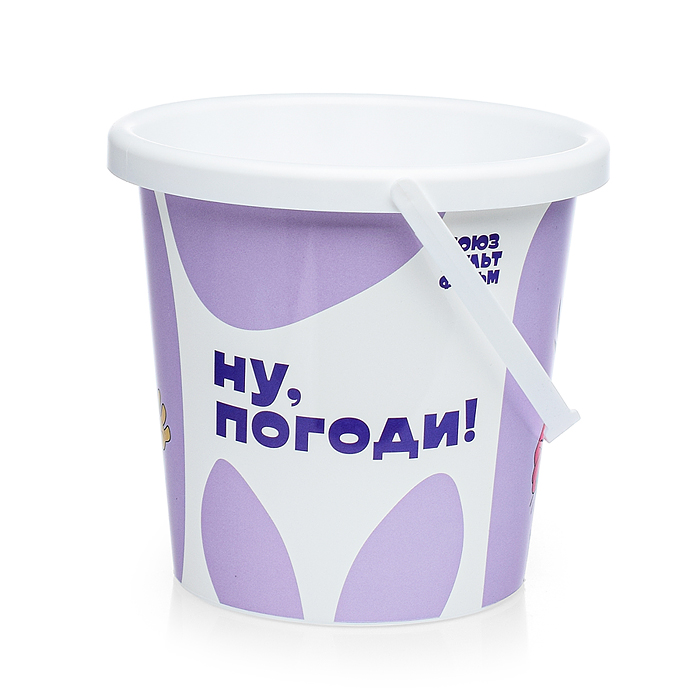 Набор "Ну, погоди!" №5: ведро с наклейкой, лопатка №5, грабельки №5, формочка (малина), лейка малая 