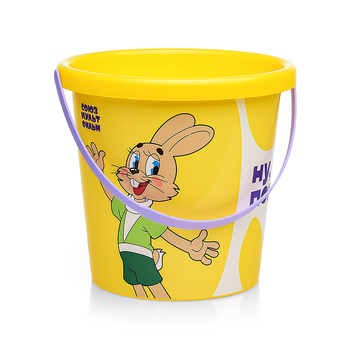 Набор "Ну, погоди!" №5: ведро с наклейкой, лопатка №5, грабельки №5, формочка (малина), лейка малая 