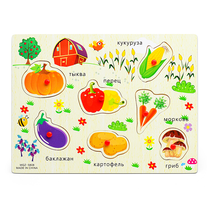 Фото к товару Пазл-вкладыш D0463 "Овощи" Пазл-вкладыш D0463 "Овощи"