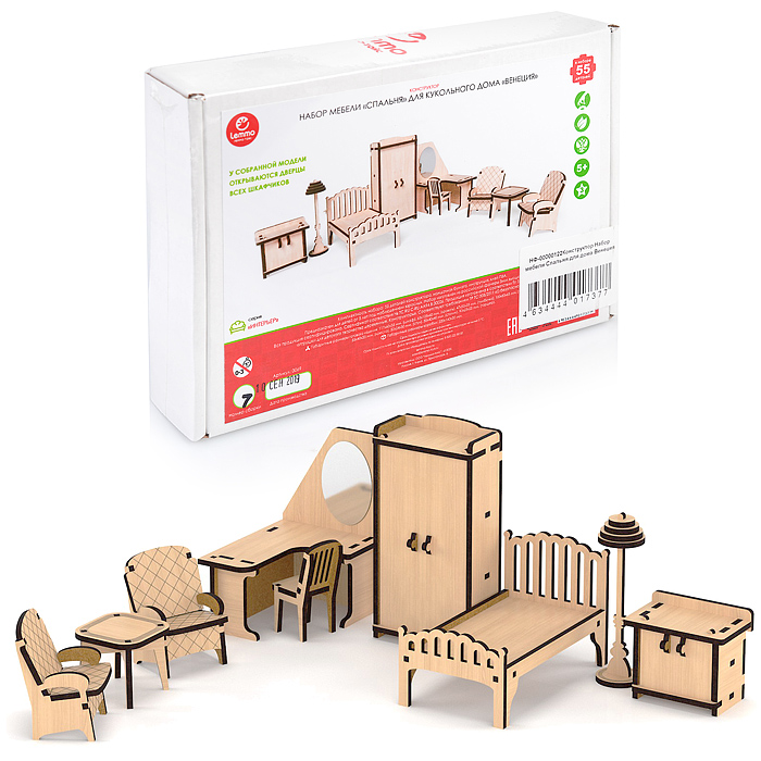 Конструктор Набор мебели Спальня для кукольного дома Венеция Конструктор Набор мебели Спальня для кукольного дома Венеция