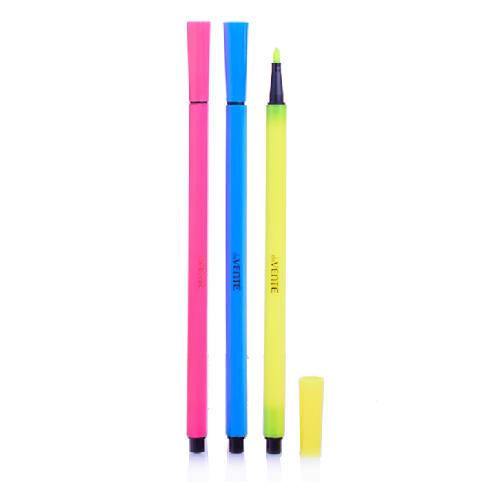 Фломастеры 12 цветов, шестигранный корпус 8x165 мм, с вентилируемым колпачком, в круглой п