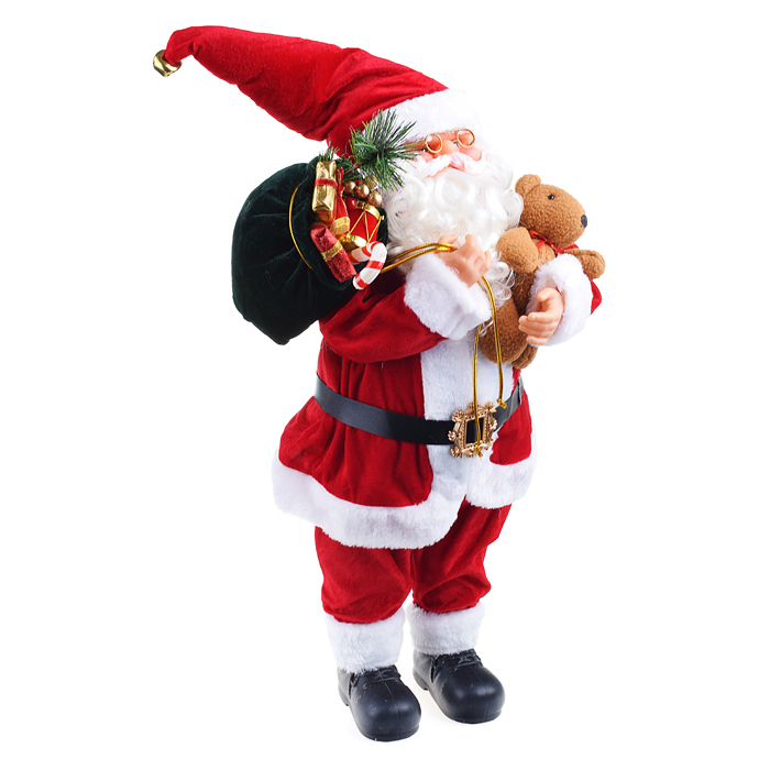Сувенирный Дедушка Мороз S0114 с мешком подарков, 60см в пакете