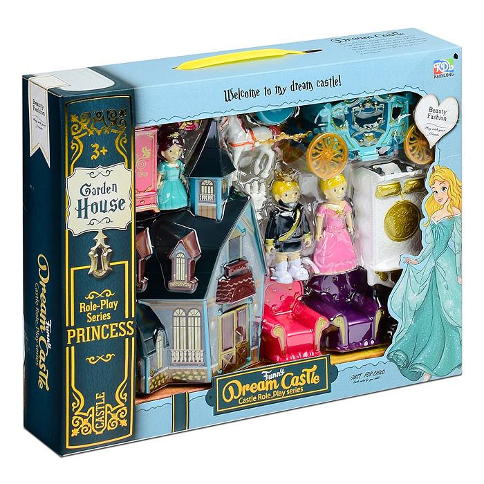 Набор KDL-18 "Замок" с мебелью и с каретой, в коробке