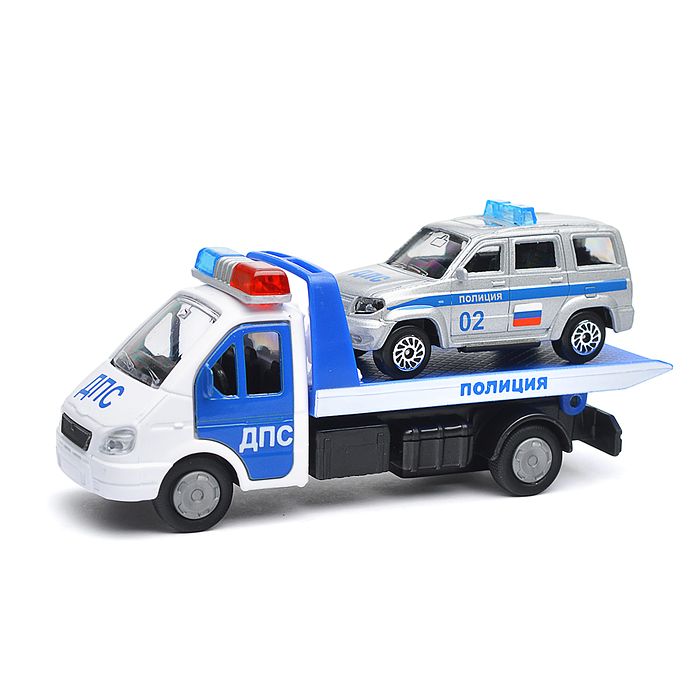 Набор из 2-х машин металл. Газель Эвакуатор 12,5см+ УАЗ Патриот 7,5см 