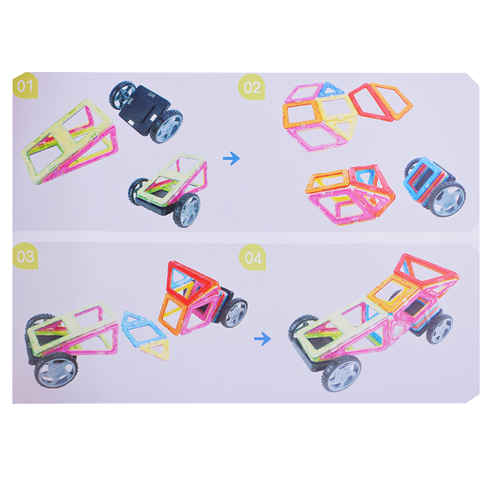 Конструктор магнитный 2466 "Цветные магниты" 36 дет., в коробке