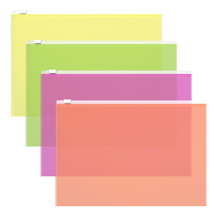 Zip-пакет пластиковый Fizzy Neon, A4, ассорти 