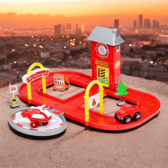 Фото к товару Паркинг Пожарная часть в коробке Паркинг Пожарная часть в коробке