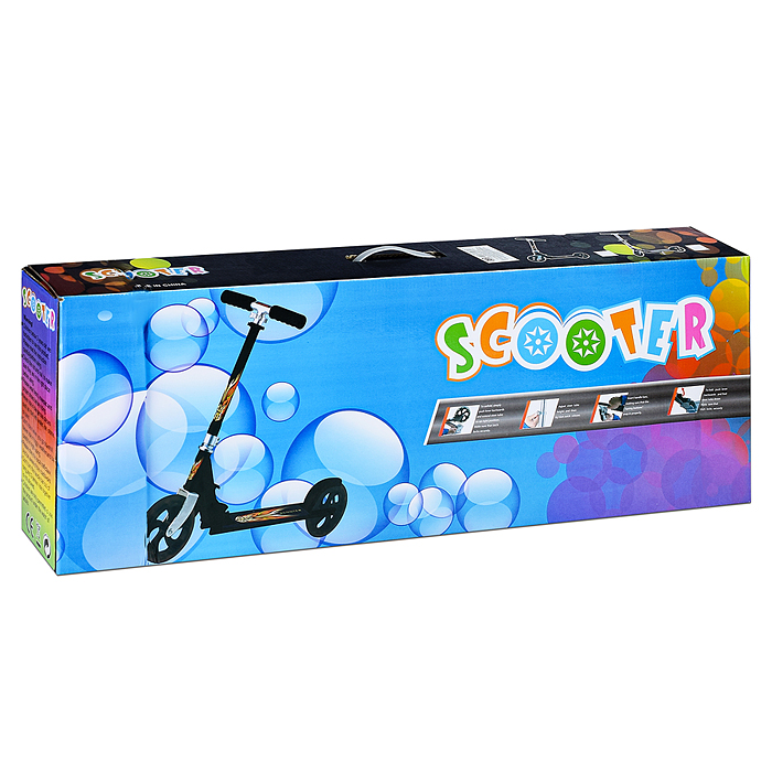 Самокат U038170Y 2-х кол., черный, PU/ 200 мм, ABEC 7, в коробке