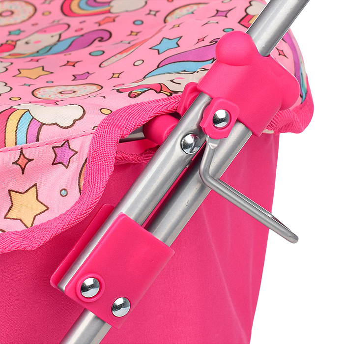 Коляска-люлька для кукол 9619 металлическая, цвет Единороги