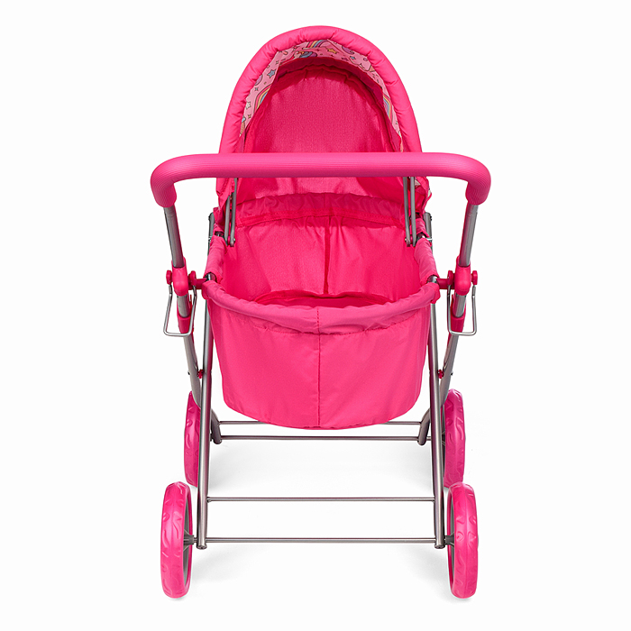 Коляска-люлька для кукол 9619 металлическая, цвет Единороги