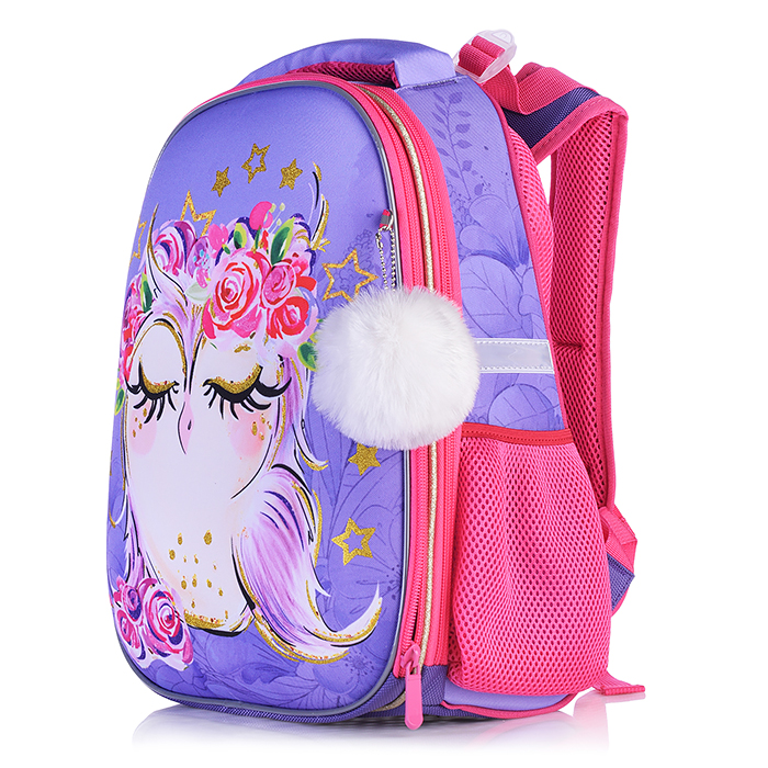 Рюкзак каркасный "Сова в звездах" формованный из полимеров, материал: нейлон, полиэстер, полно