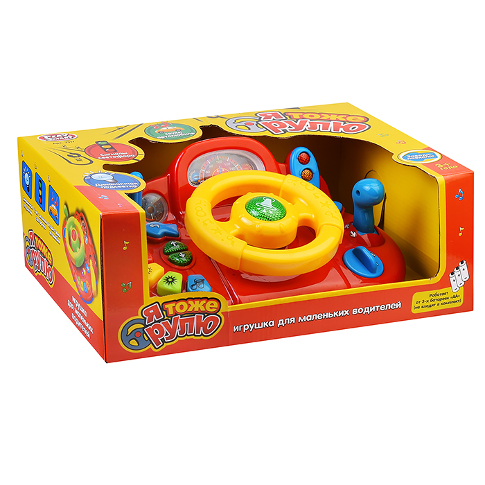 Руль 7317 "Я тоже рулю" на батарейках, в коробке