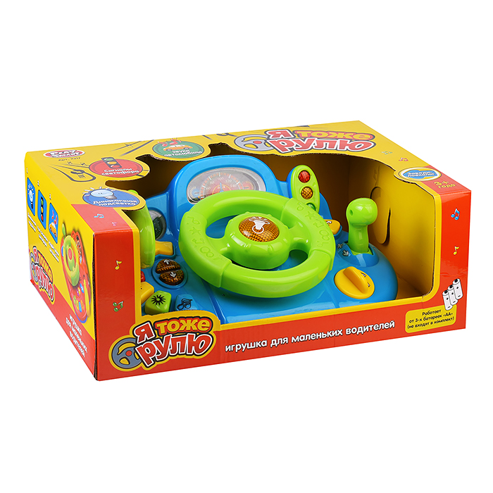 Руль 7317 "Я тоже рулю" на батарейках, в коробке