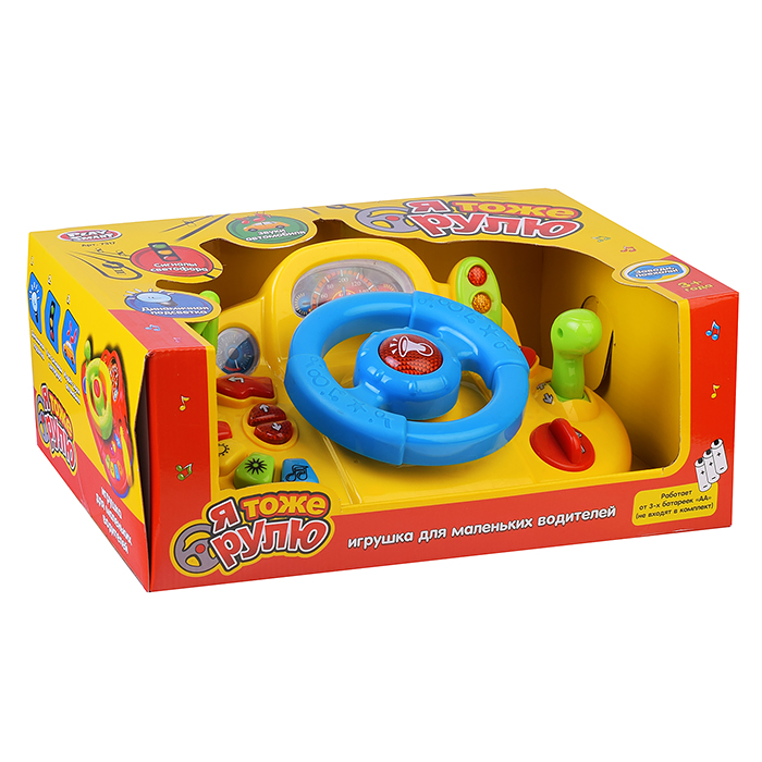 Руль 7317 "Я тоже рулю" на батарейках, в коробке