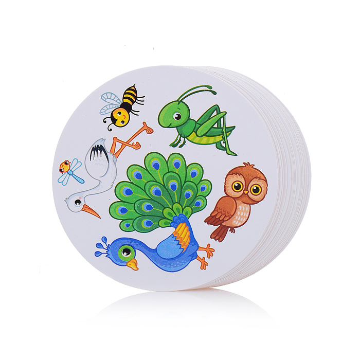 Настольная игра "Дубль детский  2 в 1 "Удивительные животные + Птицы и насекомые" 