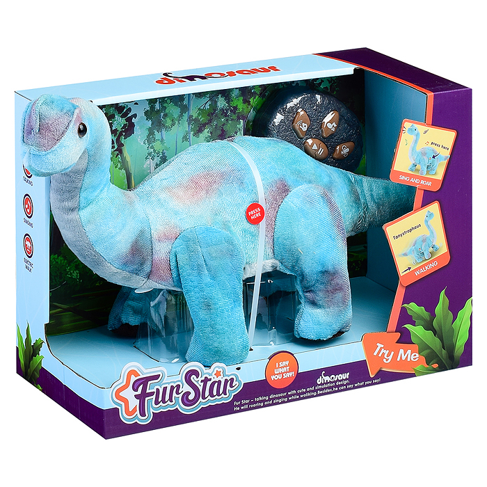 Динозавр мягкий T869 р/у, 27MHz в коробке