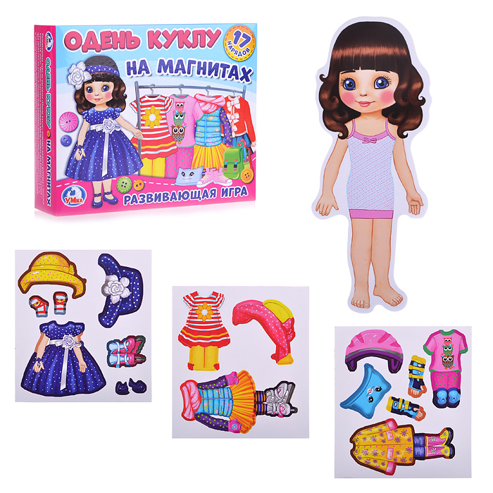 Игра-одевайка на магнитах. Одень куклу. Шатенка Игра-одевайка на магнитах. Одень куклу. Шатенка