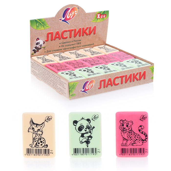 Ластик "ZOO" Z1 пастельный, в ассортименте