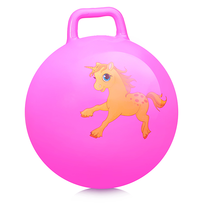 Мяч с ручкой 45см 00-0652 "Единорог" (цвет в ассортименте)