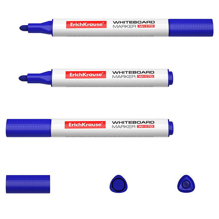 Маркер для досок W-170, цвет чернил: черный, синий, красный, зеленый (в футляре по 4 шт)