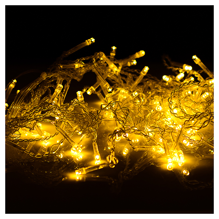 Фото к товару Электрогирлянда светодиодная 3 м, 96 ламп, теплый Электрогирлянда светодиодная 3 м, 96 ламп, теплый
