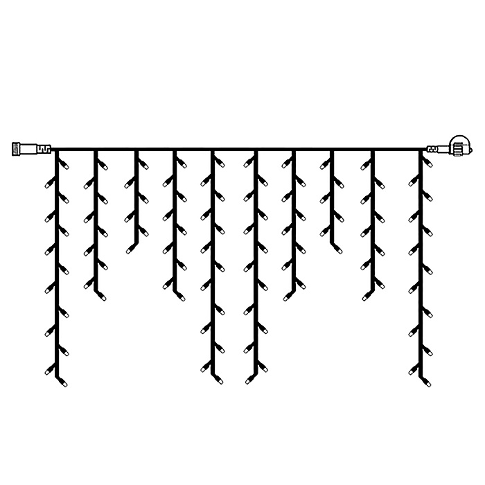 Фото к товару Электрогирлянда светодиодная Бахрома, 3*0,7м, 96 ламп, теплый Электрогирлянда светодиодная Бахрома, 3*0,7м, 96 ламп, теплый
