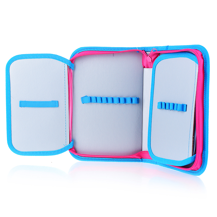 Пенал односекционный большой с двумя откидными планками печать на ткани "COOL GIRL"