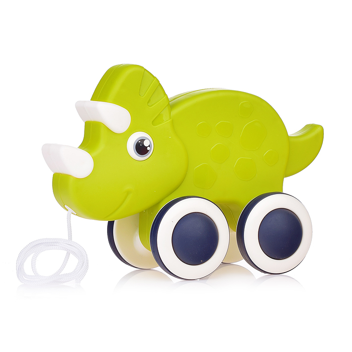 Каталка S-Y016 "Носорог" зеленый, музыкальный, в коробке