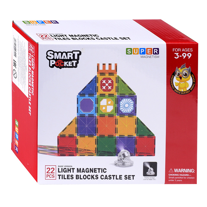 Фото к товару Конструктор магнитный S-C010 "Замок" с прожектором (22 дет.) в коробке Конструктор магнитный S-C010 "Замок" с прожектором (22 дет.) в коробке