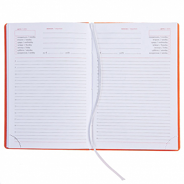 Фото к товару Ежедневник недатированный. Лайт 176л А6ф Ляссе Porcellana Tinge, Оранжевый Ежедневник недатированный. Лайт 176л А6ф Ляссе Porcellana Tinge, Оранжевый