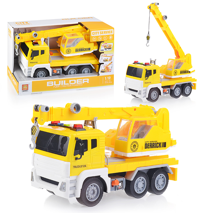 Машина WY812A "Строительный кран" 1:12 (свет, звук) в коробке