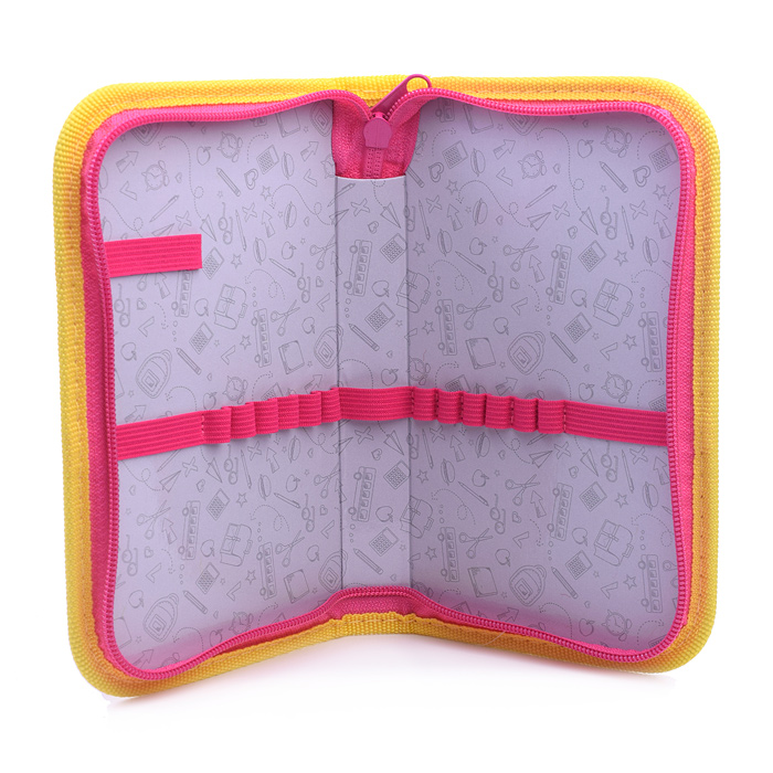 Пенал 1-секц, печать на ткани, большой "Нарядный мопс" (190х115)