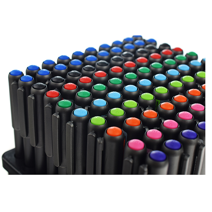 Ручка шариковая "Pentonic Silver" ассорти 1 мм. серый металлик кругл. корп. игольчатый наконечник