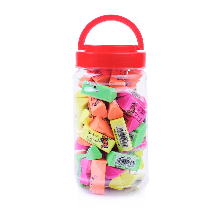 Ластик  треугольный термопластичная резина , микс цвета, можно использовать как счетный материал