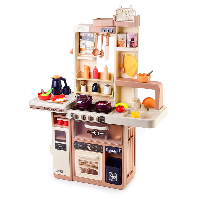 Игровой набор кухня 889-242 "Гурман" (свет, звук) 75 предметов, в коробке