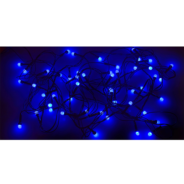 Электрогирлянда светодиодная 5 м, 50 ламп, синий