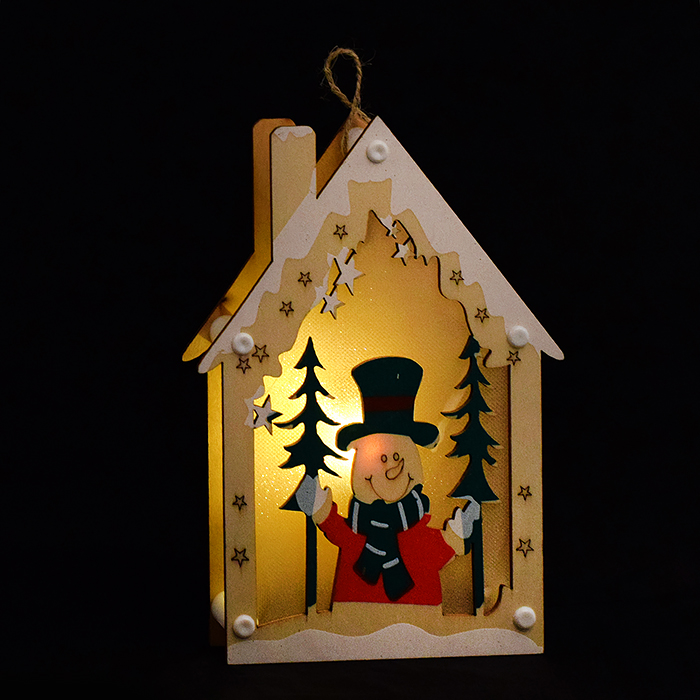 Новогоднее украшение S1073 "Дедушка Мороз" 20*13,8см, со светом, в пакете