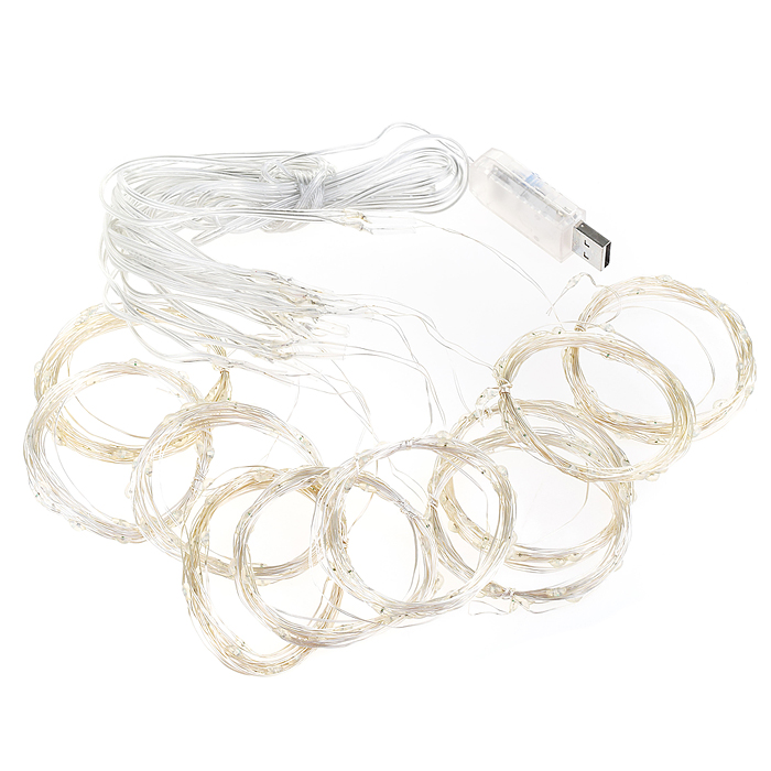 Электрогирлянда-занавес Роса, 3*3м, 300 ламп, USB, пульт, розовый