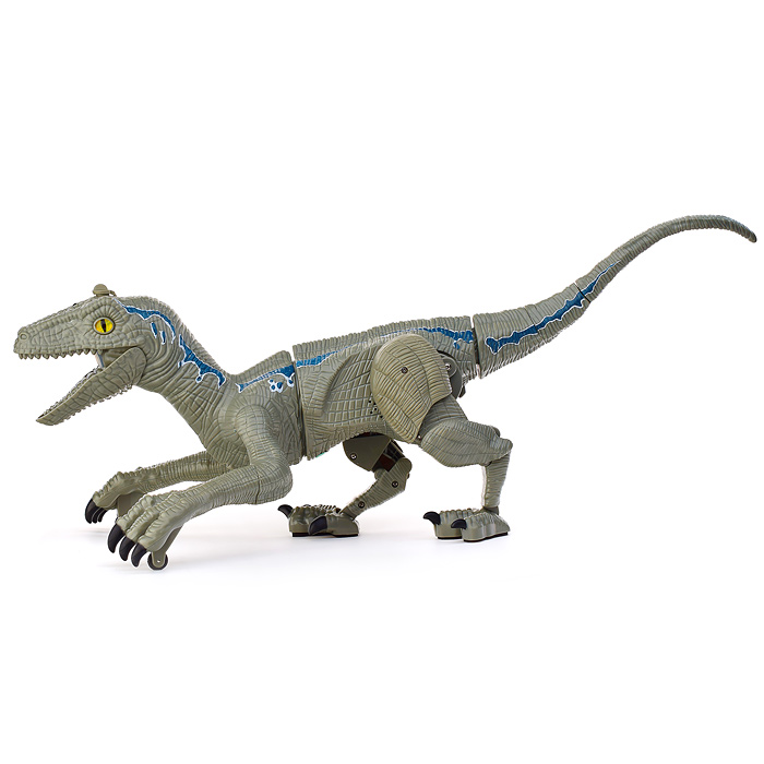 Динозавр K26/219-06313 "Велоцираптор" серый, р/у, 27MHz, в коробке