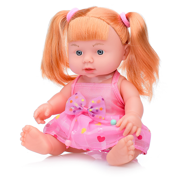 Кукла 205-Q "Радочка" в ярком платье, на батарейках, в ассортименте, в пакете